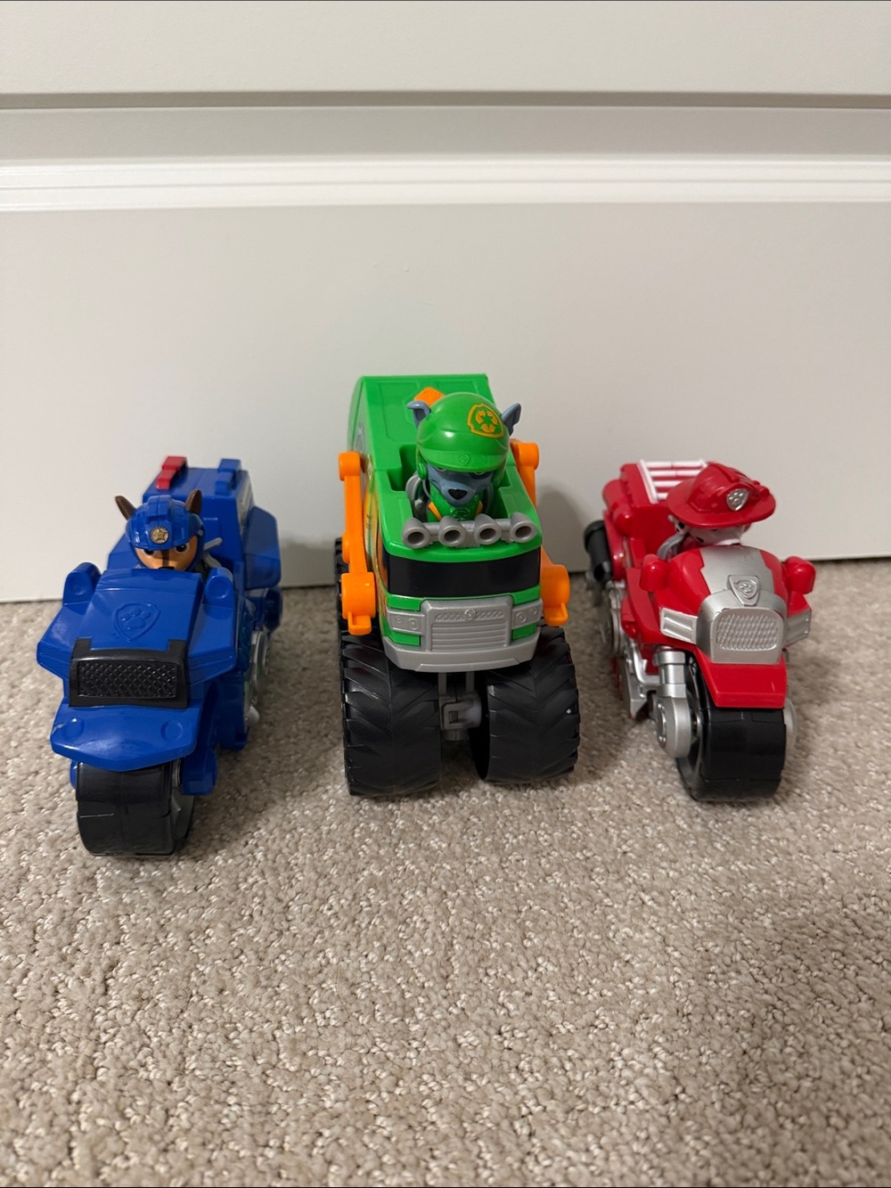 Paw Patrol Moto Chase, Rescue Wheels Rocky and Moto Marshall
